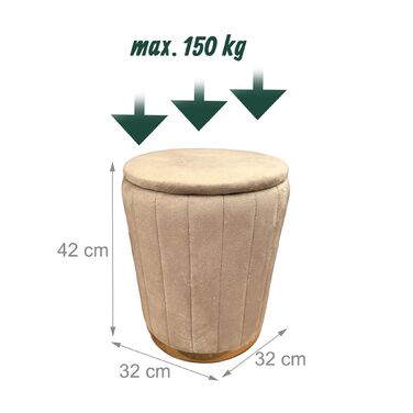 Relaxdays Оксамитовий пуф з місцем для зберігання