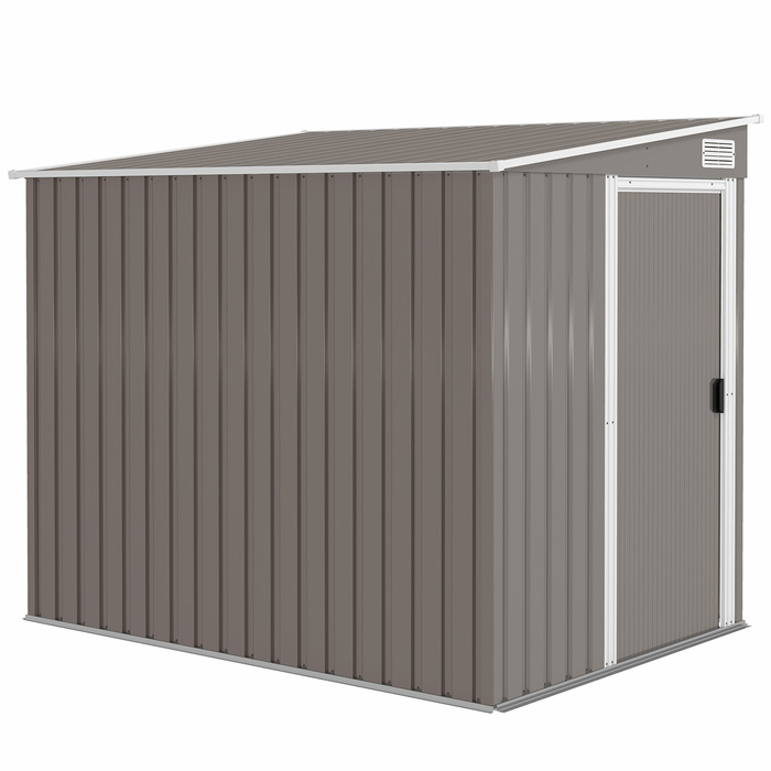 Гаражний бокс Outsunny з металу, 2,81 м², 154x206,5x181 см. Сховище для інструментів з похилим дахом та фундаментом.