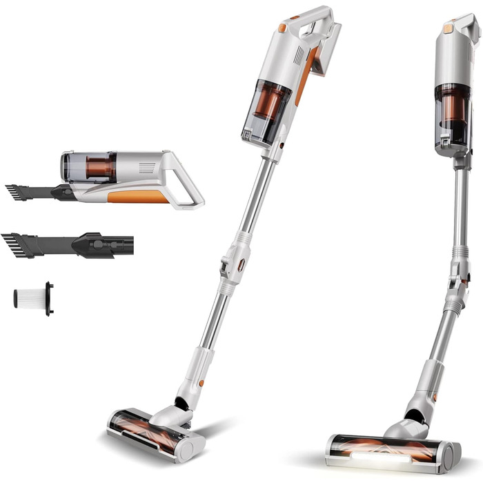 Турботріонік StormStick: Вертикальний пилосос 120 Вт з фільтром MIF, 5 м кабелем, 11 кПа, циклонна технологія (сріблястий)