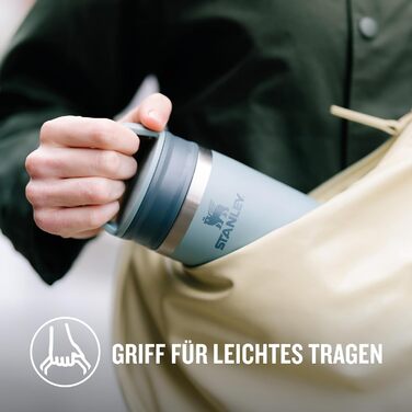 Термокружка Stanley Cafe To Go з нержавіючої сталі - 0.35L, Shale (Підтримує 4 години тепла, 5 годин холоду, для кави, з ручкою, миється в посудомийній машині)
