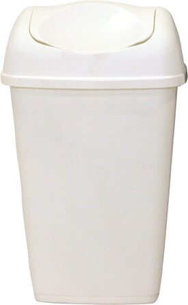 Кольорове пластикове відро для сміття axentia з відкидною кришкою для кухні та ванної, відро для сміття з відкидною кришкою, місткість близько літра(9 л, білий)