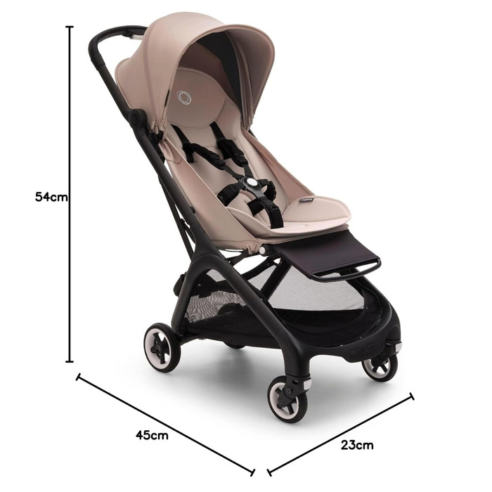 Bugaboo Butterfly: ультракомпактна коляска для подорожей, легка та зручна, складається однією рукою, для дітей від 6 місяців, з великим багажником (Desert Taupe)