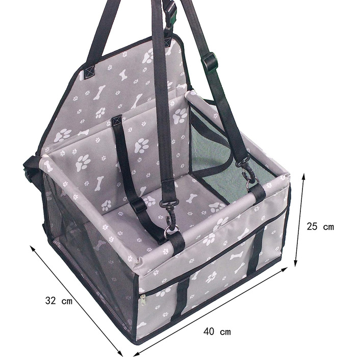 Автокрісло KYD для домашніх тварин, з ременем безпеки, для домашніх тварин малого і середнього розміру, сірого кольору