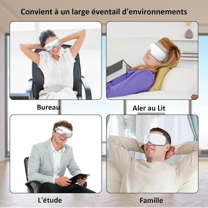 Масажер для очей з підігрівом та Bluetooth, 5 режимів масажу, зняття сухості та мігрені