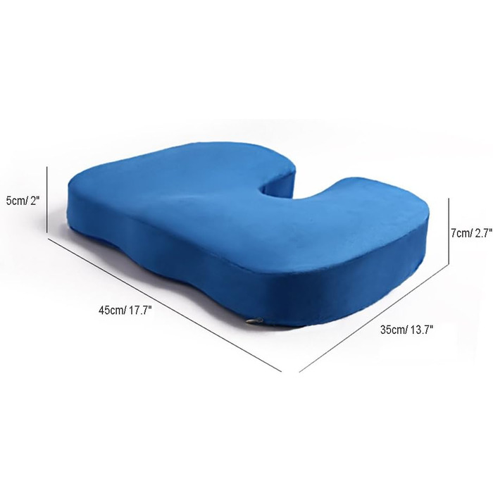 Ортопедична подушка для сидіння HomDSim з Memory Foam для офісного крісла, авто, дому - блакитна
