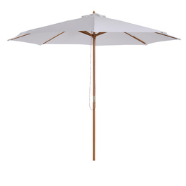 Outsunny Parasol Wood 300 см Дерев'яна парасолька Садова парасолька Балконна парасолька бамбуковий кремовий білий