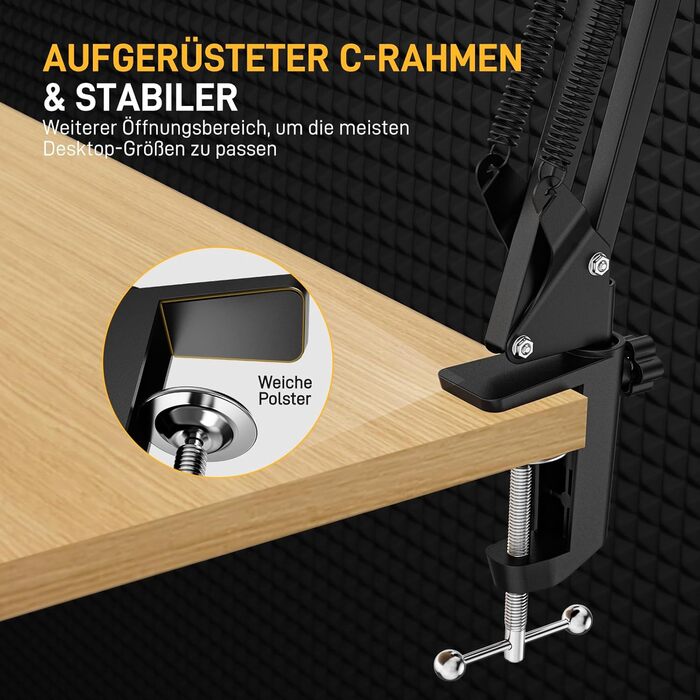 Мікрофон Maono з кріпленням-стійкою для подкастів, геймінгу, стрімінгу та запису - BA20, чорний