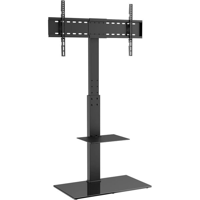 Стійка для телевізора VEVOR поворотна підлогова 32-85 дюймів, регульована по висоті, з міцною скляною основою, чорна