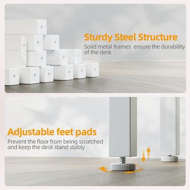 Бексв'ю кутовий стіл L-подібний для геймінгу 100x70 см з полицями, білий. Стіл для комп'ютера, навчання, роботи вдома.