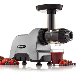 Omega CNC80S: компактний універсальний шнековий соковичавник, горизонтальний, пластик, сріблястий