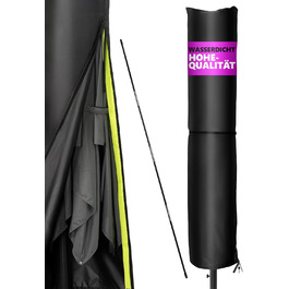 Чохол для парасольки Menz 2-4 м, 420D Oxford, водонепроникний, UV-стійкий, вітростійкий, для саду (чорний, 275x55 см)