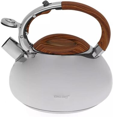 Чайник Kinghoff Klausberg 3274 7077 з нержавіючої сталі 3л Induktion (індукційний) з свистком, срібний