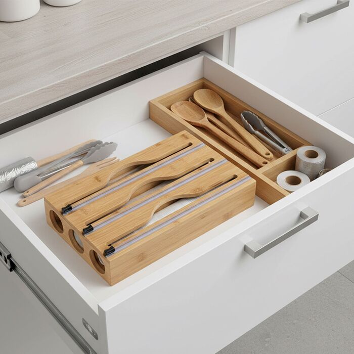 Диспенсер для харчової плівки Relaxdays з бамбука