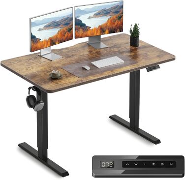 Електричний стіл Cubiker з регулюванням висоти, T-подібні ніжки зі сталі, функція пам'яті, антиколізійна система, біла стільниця