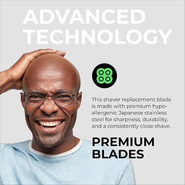 Змінні леза Skull Shaver Forte Pro (4 шт.) для голильників Pitbull, Palm та Butterfly Kiss — набір для гоління голови, обличчя та тіла