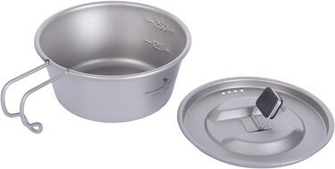 Титанова миска 520 мл Чаша Sierra Bowl Кемпінгова кружка з кришкою та підвісною ручкою Відкритий горщик Похідний портативний чашка Посуд Легкий кемпінговий посуд Набір для приготування їжі Ti1098T (350 мл Ti1097t)
