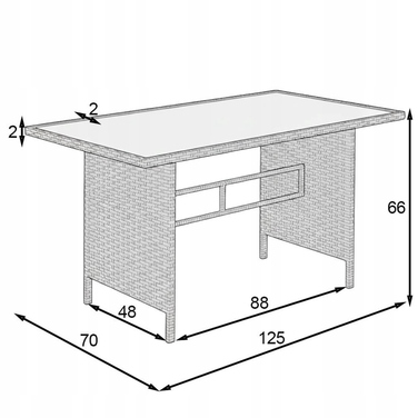 Комплект садових меблів із техноротанга EMWOmeble, сірий, 6 предметів