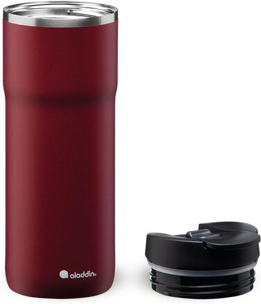 Термокружка Aladdin Barista Java з нержавіючої сталі 0.47L - Leak-Lock, для кави To Go, зберігає тепло 4 години, без BPA, придатна для миття в посудомийній машині (473 мл, Бордовий)