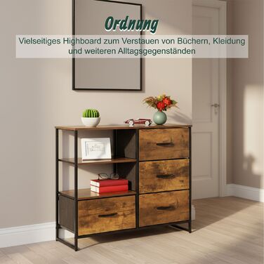 Комод Relaxdays з висувними ящиками та відкритими полицями