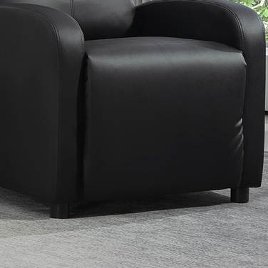 Крісло під телевізор HOMCOM Recliner з функцією відкидання, імітація шкіри чорного кольору, зручне крісло для вітальні та відпочинку