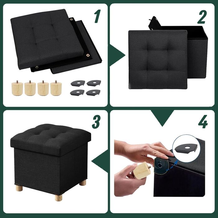 Relaxdays Пуф для сидіння 37л МДФ