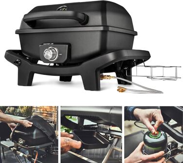 Rollwagen для газового гриля Wayne від BURNHARD®: міцна сталева рама, пластикові столики, адаптер для газового балону