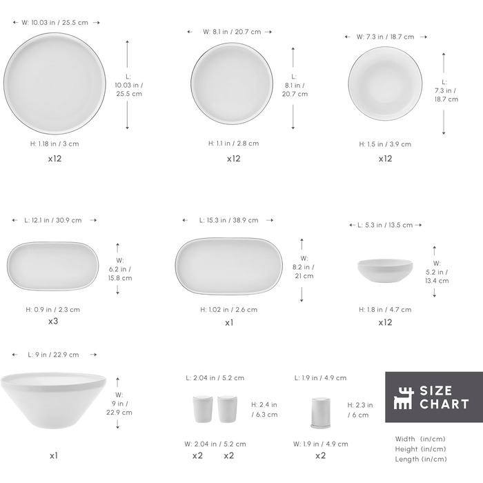 Новий набір порцелянового посуду Saturn Platinum із 59 предметів на 12 осіб, сервірувальні тарілки, тарілка для торта, шматкова обідня тарілка, миски, маленькі байдарки, великий човен