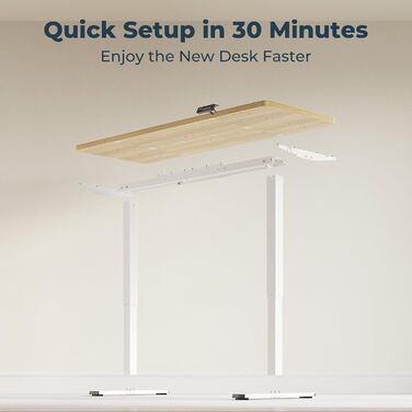 Регульований стіл FQ1 160x60 см з електропідйомом, з стільницею, для стоячи роботи, з комп'ютерним столом, гачком, блокуванням для дітей, функцією пам'яті для офісу та дому - Ahorn 160 x 60 см Білий + Ahorn