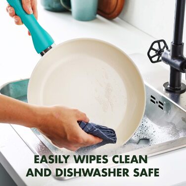 Набір сковорідок Greenpan Rio, керамічне покриття, антипригарні, 17.8, 24.1 та 27.9 см, без PFAS, придатні для миття в посудомийній машині, блакитні (17.8, 24.1, 27.9 см)