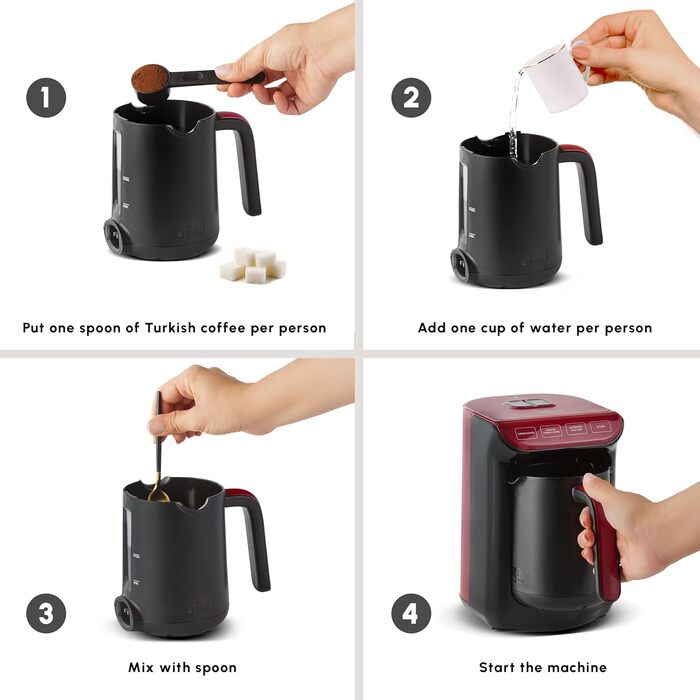 Кавомашина KARACA Hatır Roast для приготування турецького кави, рожеве золото, 5 чашок, 535W, з системою попередження, рожевий