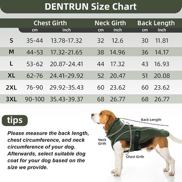 Водонепроникна зимова шерсть DENTRUN для великих собак, з флісом, захистом живота (червона, 3XL, велика, армійська зелена)