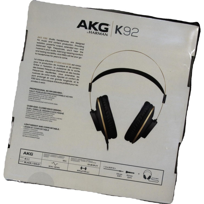 Навушники для моніторингу AKG K92 із закритими амбушурами, чорні