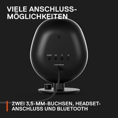 SteelSeries Arena 7 - 2.1-канальна акустична система для геймінгу, чорний, USB, Bluetooth, Aux, оптичний кабель