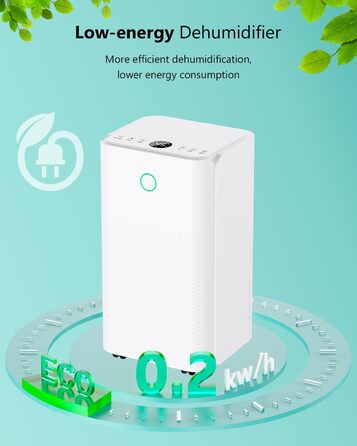 Електричний осушувач повітря 12л/день, тихий осушувач для дому, квартири, підвалу з 3 режимами, таймером 24г, автоматичною відтайкою та енергозбереженням