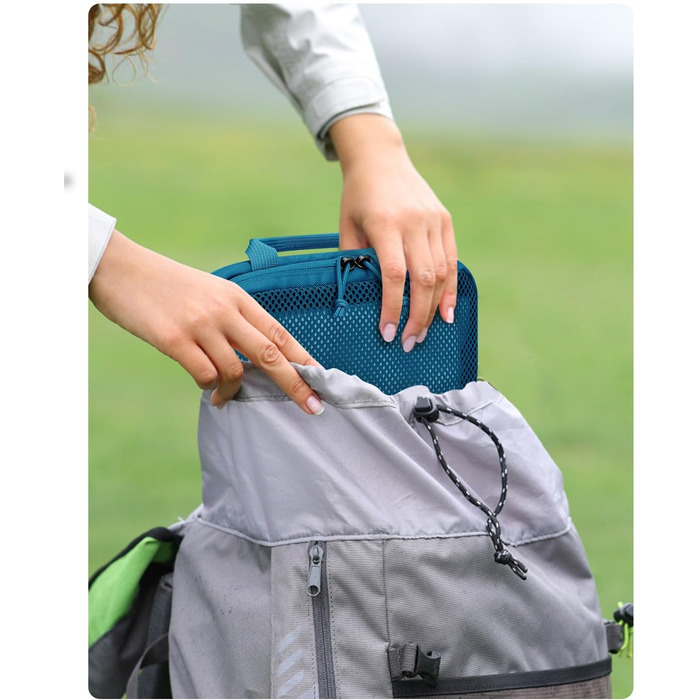 Набір компресійних органайзерів для валізи та рюкзака ECOHUB, 4 шт, з мітками та сітчастим підсиленням, екологічні дорожні сумки для одягу (Синій)