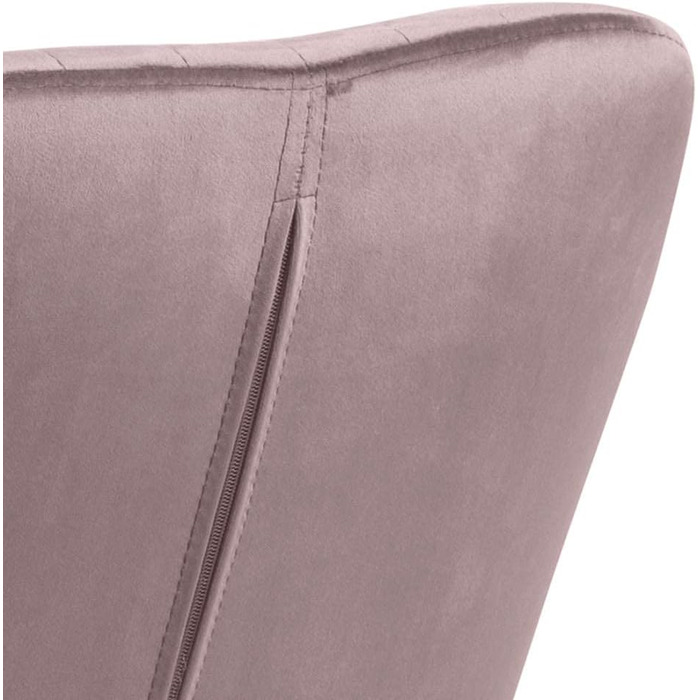 AC Design Furniture Стілець для їдальні Wendy, рожевий/чорний, велюр/метал, 57x61x83 см