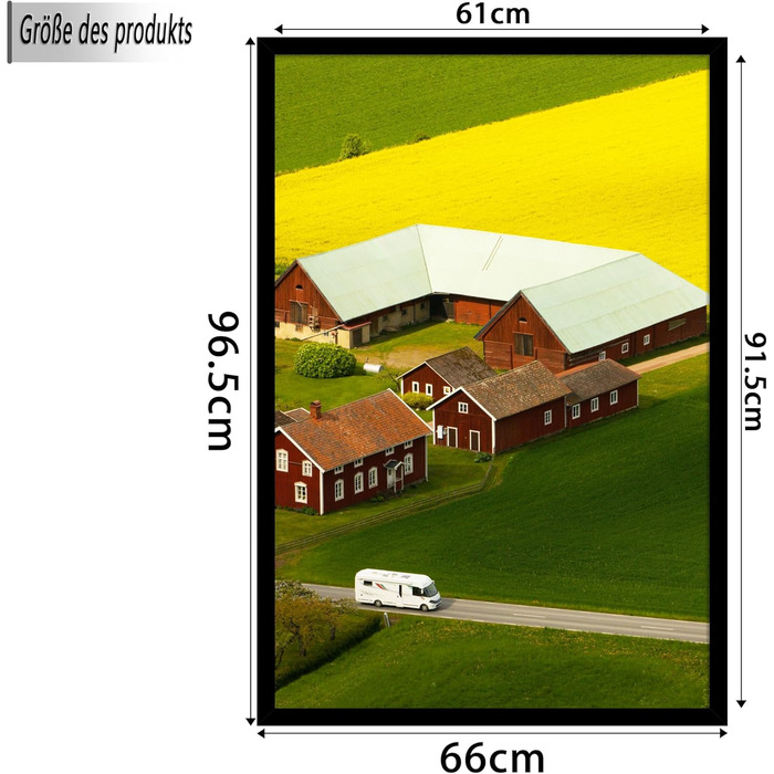 Набір фоторамок 3 шт 70x50 см Чорні дерев'яні рамки для фото, картин, постерів 61x91.5 см