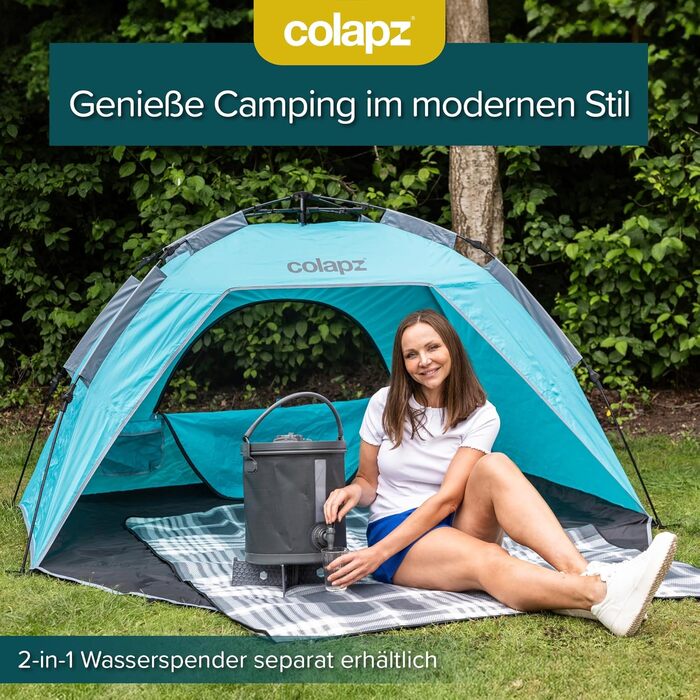 Намет для душу та туалету Colapz – портативна роздягальня для відпочинку на природі, пляжний намет, 2.1 м – водонепроникний, вітростійкий, блакитний