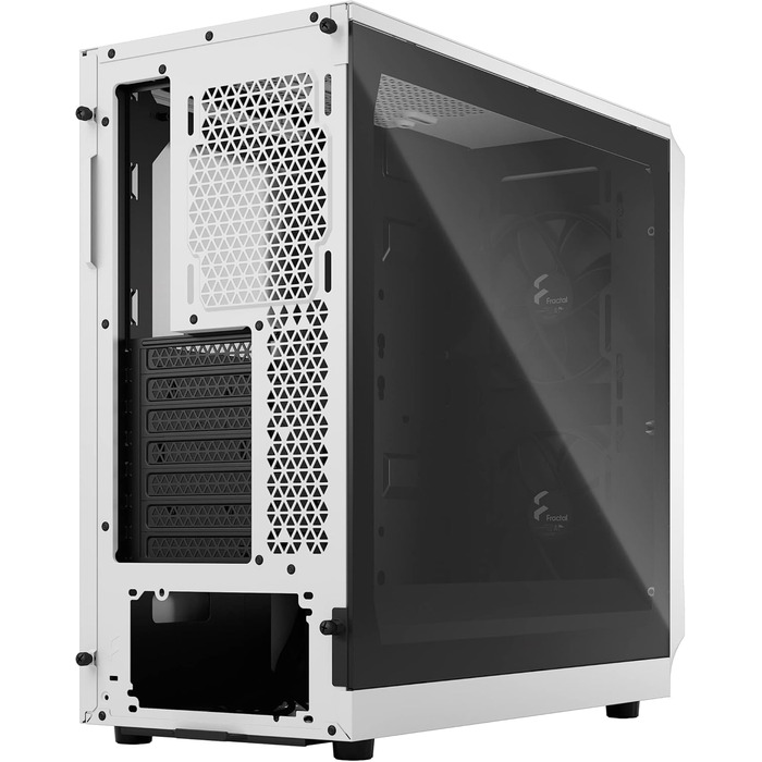 Корпус для ПК Fractal Design Focus 2 White з загартованим склом, білий, сітчаста передня панель, 2 вентилятори 140 мм, ATX, ігровий