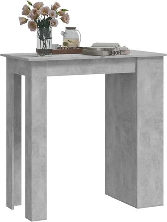 Стіл барний з полицею бетонний сірий 102x50x103.5 см