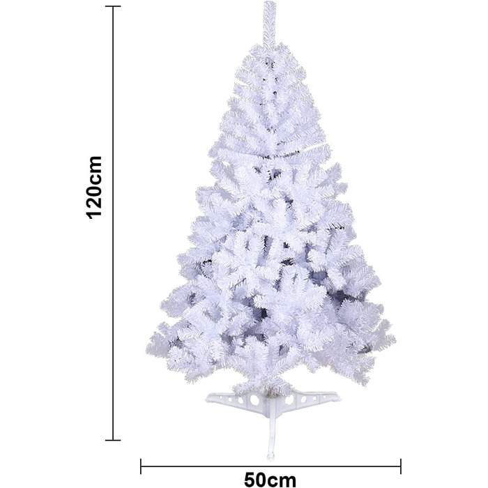 Різдвяна ялинка штучна Різдвяна ялинка з 650 вершинами, вогнестійка ПВХ ялинка, Різдвяний декор зі штучного дерева (білий, 120 см)