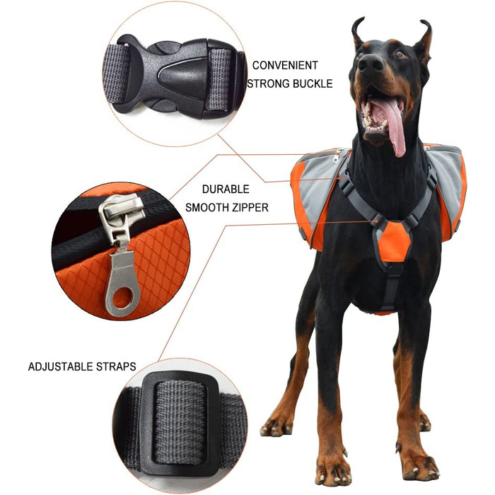 Сідельна сумка ifeunion для собак з Пойестера, для подорожей, кемпінгу, піших прогулянок, сідельна сумка для собак середнього і великого розміру (Середня, синя)