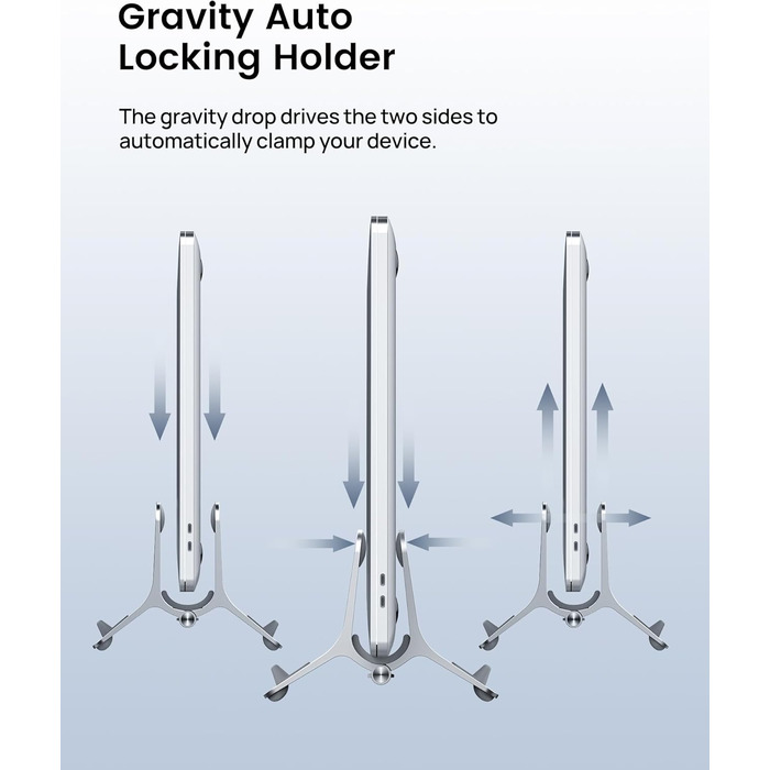 Підставка для ноутбука SODI вертикальна, автоматична, з алюмінію, для MacBook Pro/Air, ноутбуків, планшетів, телефонів (срібна)