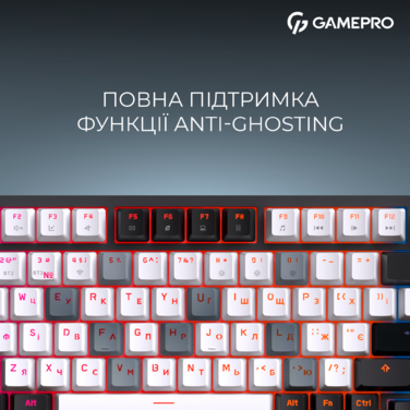 Бездротова механічна клавіатура GamePro Asgard Valhalla (MK160B Pro) 75% QLAB orange switches