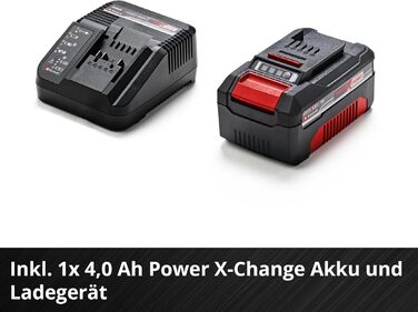 Einhell GE-UB 18/250 Li E-Solo: Акумуляторний повітродув Power X-Change (18 В, 250 км/год, 3 насадки, регулювання швидкості, без акумулятора + акумулятор 4.0Ah та зарядний пристрій)