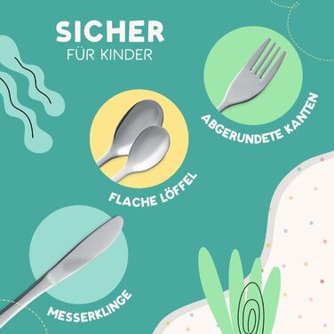 Набір дитячого столового прибору Maverton Kinderbesteck з гравіюванням та дерев'яною коробкою з малюнком тварин - з нержавіючої сталі, коричневий - подарунок для дівчинки на день народження, хрещення, народження - різдвяні подарунки - плюшевий ведмедик