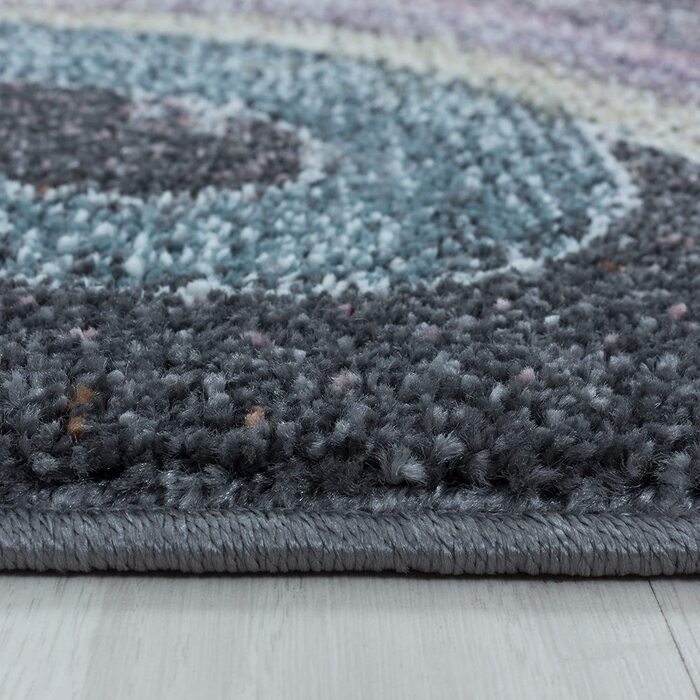 Домашній дитячий килим з коротким ворсом, сірий килим із зображенням єдинорога і зірки, м'який килим для дитячої кімнати, Колірсірий, Розмір 120x170 см
