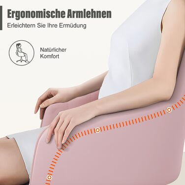 Крісло для робочого столу Daccormax, крісло для туалетного столика, обертове крісло до 150 кг, офісне крісло з регулюванням висоти, крісло для дому з м'якою оксамитовою оббивкою, комфортне для робочого кабінету, спальні, офісу, рожеве/рожеве