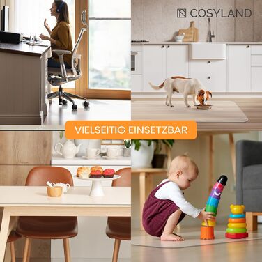 Килимок під офісне крісло COSYLAND, напівпрозорий, 120x150 см