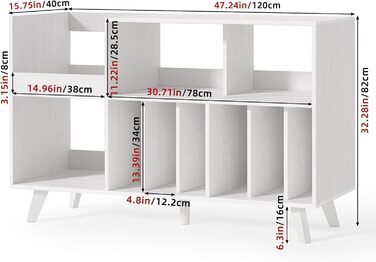 Підставка для платівок велика на 450 альбомів, з полицею для зберігання, біла
